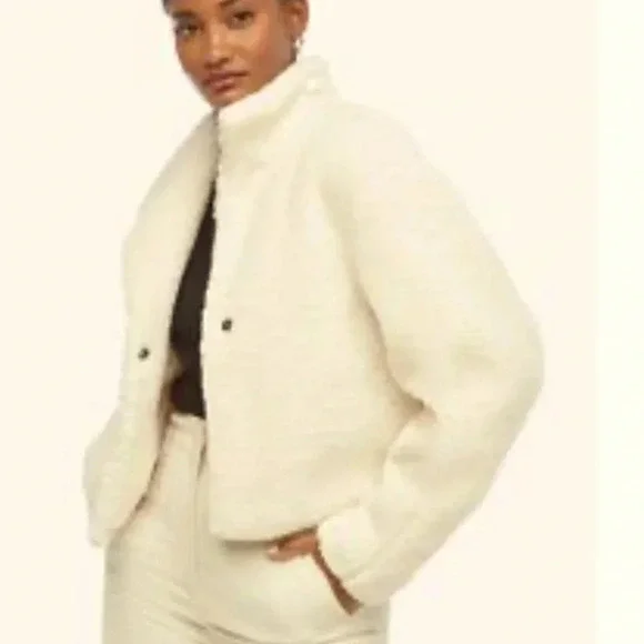 Just Fab faux shearling wrap jacket new with the tag bone white XXL - Picture 5 of 16